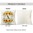 thumbnail image 3 of Monogram Letter X Summer Sunflower Throw Pillow Covers 18x18 Inch, Floral Bee Pillows Covers Decorative Family Last Name Initial Throw Pillowcase Decor for Couch Sofa, 3 of 6