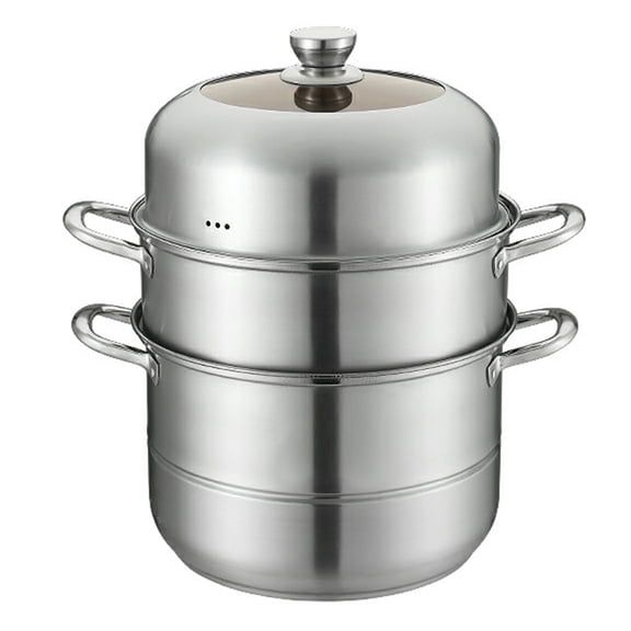 golytefs Stainless Steel Steamer Cooker 3 Layer Cookware Steamer Pot for Kitchen Supplies