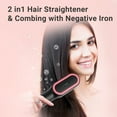 thumbnail image 4 of KIPOZI Hair Straightener Brush, Cordless Hair Straightener Brush Portable Hot Comb Straightener, USB Rechargeable & 3 Temp Settings & Anti-Scald, Black, 4 of 8