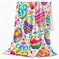 thumbnail image 2 of Vibrant Easter Egg Confetti Decorative, Festive Botanical Garden Scene, Soft Flannel Blanket for Sunroom and Reading Nook, Garden Lovers Easter Gift, Festive Home Decor, 2 of 9