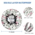 thumbnail image 3 of Shower Caps,Pioneer Flower Floral Print Pattern Waterproof Shower Cap for Women 4 Pieces,Double Reusable Hair Cover for Shower PEVA Elastic Stretch Hem, 3 of 7