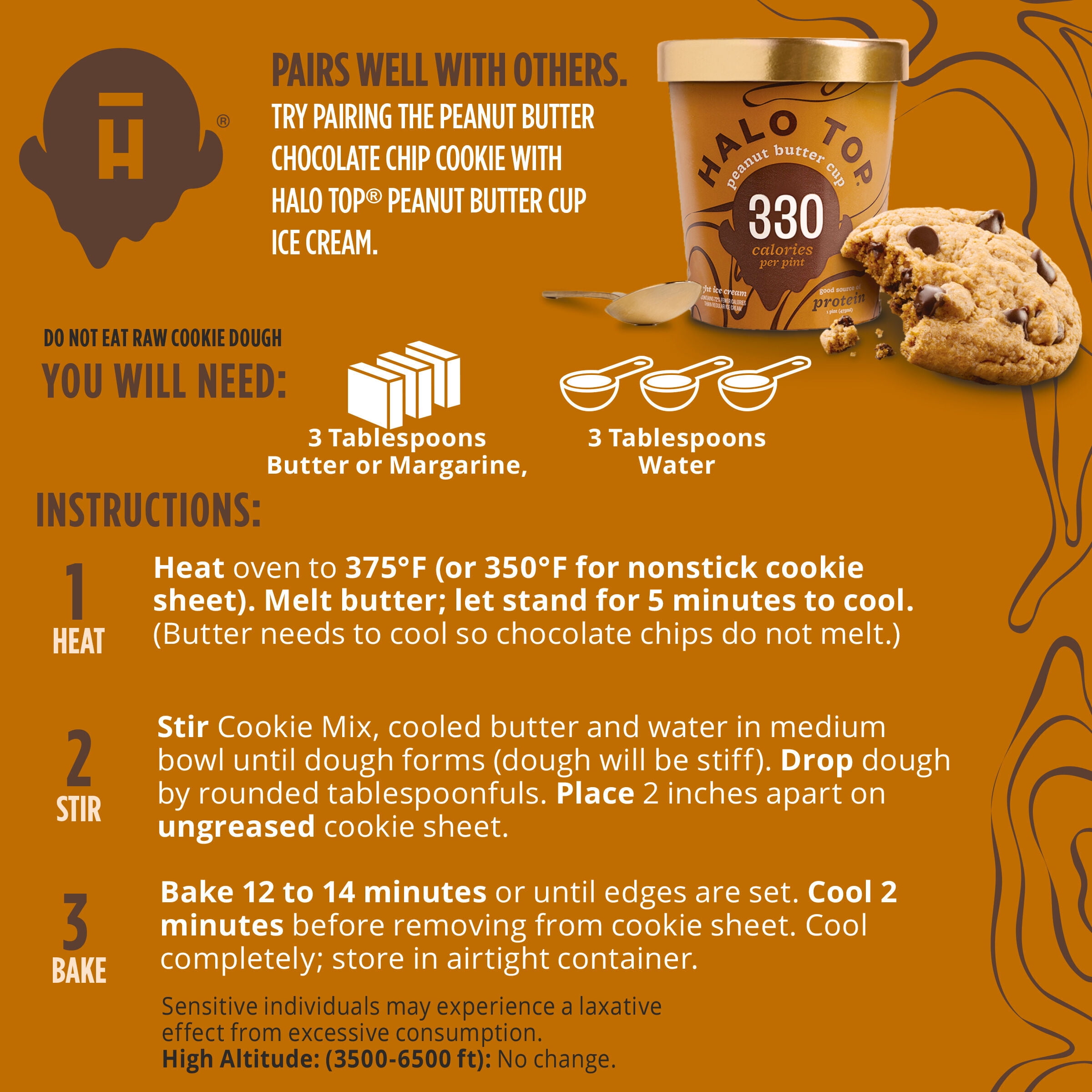 Halo Top Peanut Butter Chocolate Chip Light Cookie Mix, 12.6 oz.