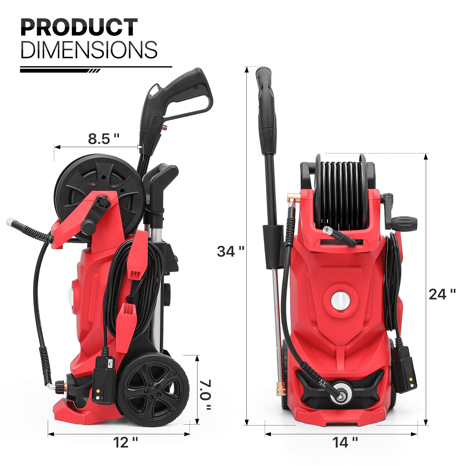 MOX Electric Pressure Washer 2180 PSI Max. 1.5 GPM Power