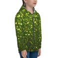 thumbnail image 5 of Rocae Green Glitter Sparkle for Zip Up Hoodies for Teen Sweatshirt with Hood-Small, 5 of 6