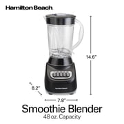 Hamilton Beach Smoothie Blender, 48 oz BPA-Free Jar 650 W 12-Function Countertop Blender for Kitchen, Black