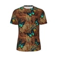 thumbnail image 5 of Wukai Vintage Butterfly Green Print Men's Short-Sleeved Mesh T-Shirt,Quick-Dry Short Sleeve Workout T-Shirt-4X-Large, 5 of 8