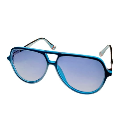 Fila Matte Blue Mens Plastic Aviator Sunglass, Smoke Gradient Lens SF9342. 0T31