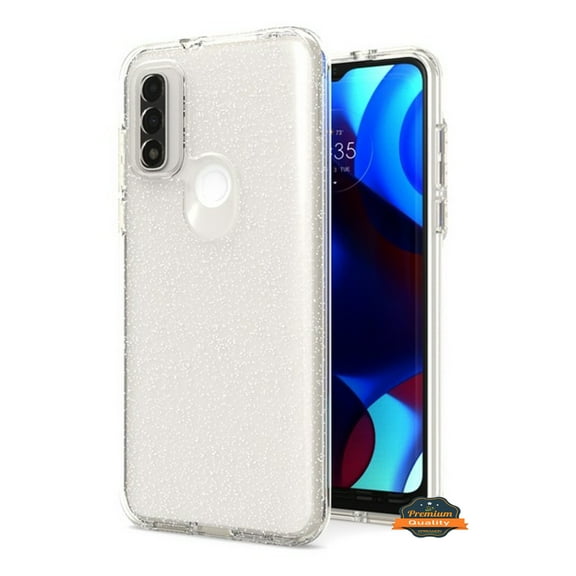 For Motorola Moto G Play 2023 Glitter Sparkle Bling Shiny Thin Ultra Slim Hybrid Shockproof Rubber Silicone Soft TPU Gel Phone Case Cover by Xpression - Clear