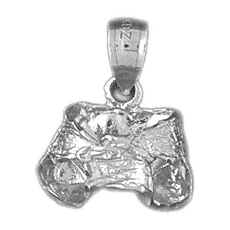 18K White Gold 3D Diaper Pendant - 17 mm