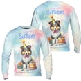 thumbnail image 3 of Happy Birthday Cute Puppy Shetland Sheepdog with Cake Gifts Party Hat All Over Print 3D Sweatshirt Unisex Merch Sheltie Dog Lover Gifts - 00029, 3 of 6
