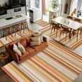 thumbnail image 5 of 2.7x5 Area Rugs, Burnt Orange Striped Non-Skid Rubber Backing Large Rectangle Rugs - Living Room Bedroom Home Office, Farmhouse Orange Ombre Stripes Indoor Floor Mat Carpets Washable Rug, 5 of 9