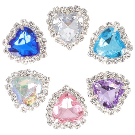 Shoe Buckle Crystal Charms Sticker Gems Glass Rhinestones Jewelry for Sneakers Decor Enamel 6 Pcs