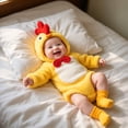 thumbnail image 5 of REDARER Baby Chick 3PCS Set Hooded Romper with Socks Cute Character Outfit for Christmas Autumn Winter Photography,6-9 Months, 5 of 8