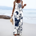 thumbnail image 6 of BangWanChi Womens Jumpsuits Overalls Wide Leg Casual Women's Printed Jumpsuit Casual Button Pocket Sleeveless Wide Leg Trousers, 6 of 7