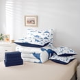 thumbnail image 5 of Manfei Cute Cartoon dinosaur 7 Pieces Bedding Comforter Set,Natural Mountain Pine Full Bedding Set,Blue White Fitted Sheet Flat Sheet For Boys,Breathable Home Decor Reversible, 5 of 7