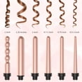 thumbnail image 5 of USTAR Curling Iron 6 in 1 Curling Wand Set Instant Heating Up Hair Wands Curler with 6 LED Temperature Adjustment, Heat Protective Glove & 2 Hair Clips, rose golden, 0.5'' to 1.25'', 5 of 8