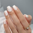 thumbnail image 5 of Press on Nails con punta curvlife, acrílico, cubierta completa, color blanco perlado, 5 of 5
