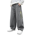 thumbnail image 3 of Tranfacy Boys 5-15 Years Fall Pants Sports Sweatpants Elastic Waist Large Pockets Casual Trousers, 3 of 4