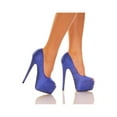 thumbnail image 2 of Womens 6" Royal Blue Rhinestone Covered Peep Toe Pump 2" Platform Shoes, 2 of 2