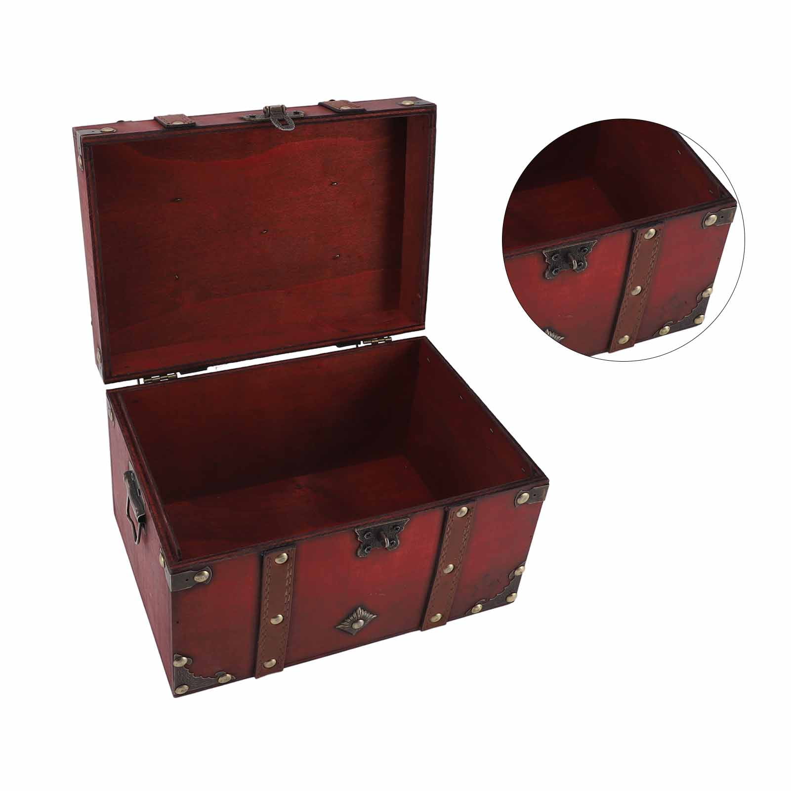 Coffre Au Trésor En Bois Avec Serrure à Combinaison - Dimensions 18x17x24cm, Décoration Vintage, Rangement Bijoux