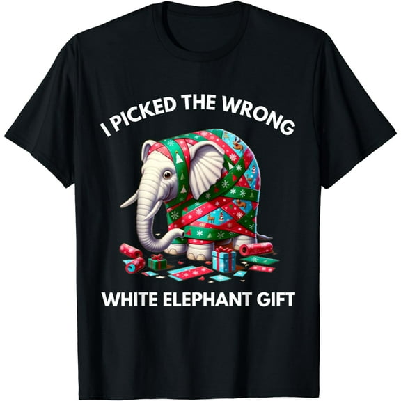 Funny White Elephant Gift Wrapped Elephant Dumb Gift T-Shirt