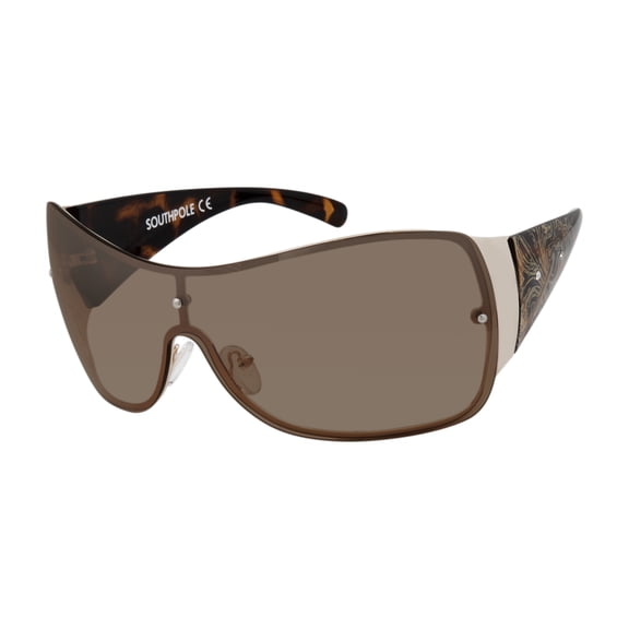 Southpole Women's 1024SP Retro Shield UV400 Protective Rectangular Fashion Sunglasses, 138mm