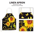 thumbnail image 3 of Delantal De Lino Con Estampado De Girasol Baberos De Cocina Impermeables Accesorios De Limpieza Del Hogar Likrtyny Arte Deco, 3 of 9