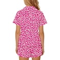 thumbnail image 5 of FAVIPT Pajamas Sets for Girls Summer Leopard Collared Short Sleeve T-Shirt and Shorts 2Pcs Pajama Button Down Loungewear Set Hot Pink,3-4Years, 5 of 7