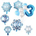 thumbnail image 2 of Suministros de fiesta decorativos de copo de nieve, globo de látex con número, globo de aluminio para niños, decoraciones de cumpleaños, verano e invierno, 2 of 4