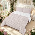 thumbnail image 2 of Manfei Modern Checkered Full Size Comforter Sets,Geometric Plaid Bedding Comforter Set,Pink,Reversible,3-Piece,1 Comforter and 2 Pillowcases,3-Piece,1 Comforter and 2 Pillowcases, 2 of 7