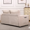 thumbnail image 3 of Loveseat Sleeper Sofa Folding Sofa Bed with Two Storage Pockets Portable Floor Mattress Couch Convertible Sofa Bed Couch for Living Room Apartment, 3 of 15