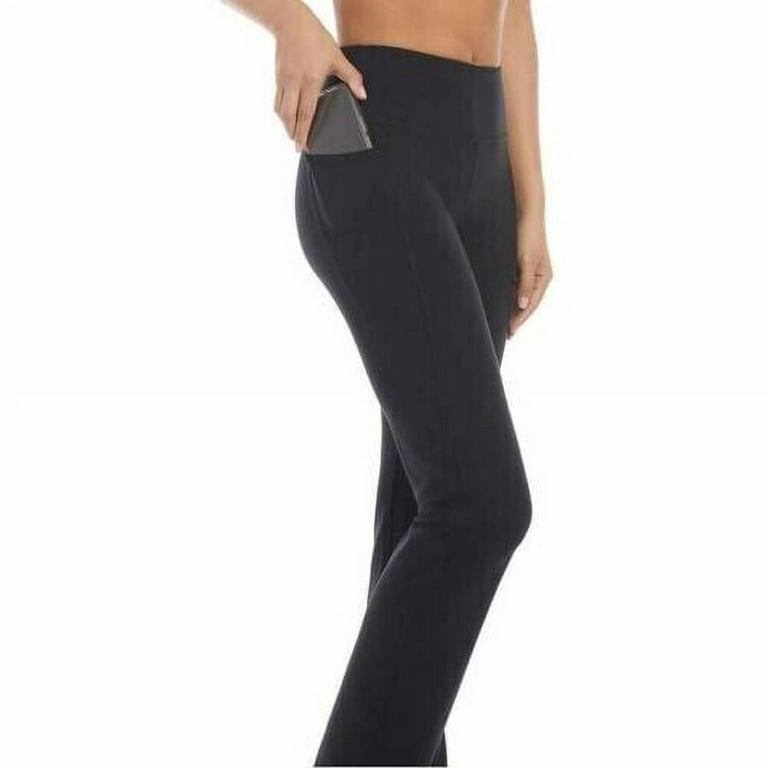 Jockey Women's High-Rise Side Pockets Moisture Wicking Yoga Pants, Black XS