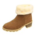 thumbnail image 1 of NECHOLOGY Botas Mujer Adulto Femenino Zapatos Botines de mujer Nuevas botas para mujer con tacones medios y tacones botas de nieve de gamuza botas grandes de algodón para mujer (Yellow, 8.5), 1 of 2