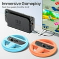 thumbnail image 7 of 2 Packs Steering Wheel for Nintendo Switch 2 Joy Con, Switch 2 Racing Wheel for Mario Kart World & 8 Deluxe, NS2 Racing Games Accessories with Ergonomic Design and Easy to Install - Black, 7 of 7