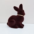 thumbnail image 3 of Adorno de conejito flocado de Pascua de musgo para decoración de fiesta en el jardín del hogar de Pascua marrón, 3 of 7