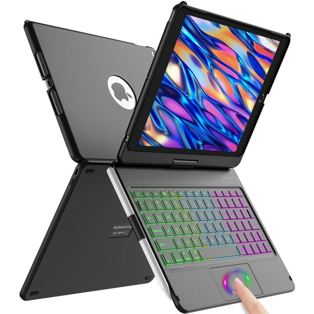 Funda para iPad con teclado AMZCase para iPad de 9ª, 8ª y 7ª generación