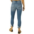 thumbnail image 2 of Indigo Rein MEDIUM BLUE Women's Juniors' Button-Fly Ripped Skinny Jeans, US 7, 2 of 2