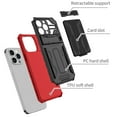 thumbnail image 5 of SaniMore for iPhone 14 Pro 6.1" Upgraded Military Shockproof Case, Rugged PC Back & TPU Bumpers Case with Invisible Sliding Card Slot & Kickstand Shockproof Protective Case, Red, 5 of 10