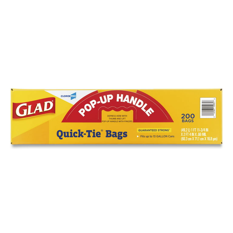 Glad® Tall Kitchen Quick-Tie® Trash Bags - 13 Gallon White Trash Bag – 15  Count, Cleaning Products/Toiletries