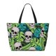 thumbnail image 2 of Disketp Skull and Palm Leaves Bolsa de Playa de Gran Capacidad, Bolso Impermeable y a Prueba de Arena para Mujer, Ideal para Playa, Piscina y Natación, 2 of 7