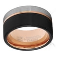 thumbnail image 3 of Metal Masters Tungsten Wedding Band Ring 12mm for Men Black Rose Goldtone Pipe-Cut 11, 3 of 7