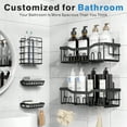 thumbnail image 2 of Shower Caddy 5 Pack,Adhesive Shower Organizer for Bathroom Storage&Home Decor&Kitchen,No Drilling,Large Capacity,Rustproof Stainless Steel Bathroom Organizer,Shower Shelf for Inside Shower(Black), 2 of 8