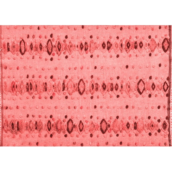 Ahgly Company Indoor Rectangle Abstract Red Modern Area Rugs, 3' x 5'