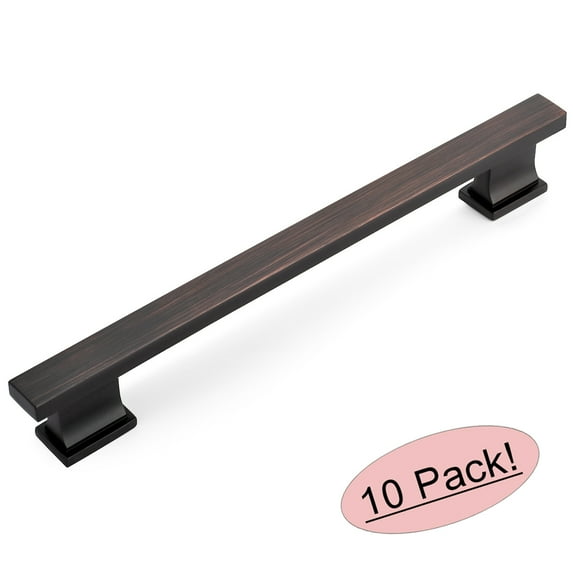 10 Pack - Cosmas 702-160ORB Oil Rubbed Bronze Contemporary Cabinet Hardware Handle Pull - 6-5/16" Inch (160mm) Hole Centers