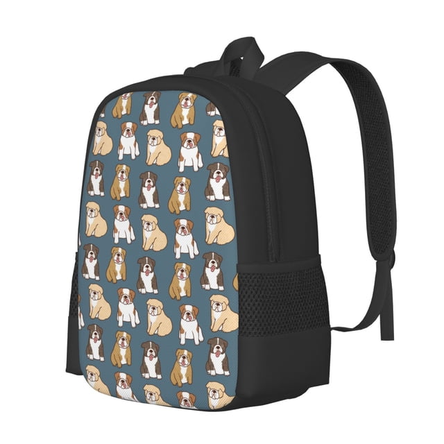 Disketp Cartoon Bulldog 1 Mochila Minimalista de Gran Capacidad, Mochila de Viaje para Escuela, Trabajo o Uso Diario