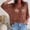 *Brown, variant on ClodeEU Women's Boho Floral Print Bell Sleeve Blouse,Loose Fit Shirt with Keyhole White,Women's Plus XL