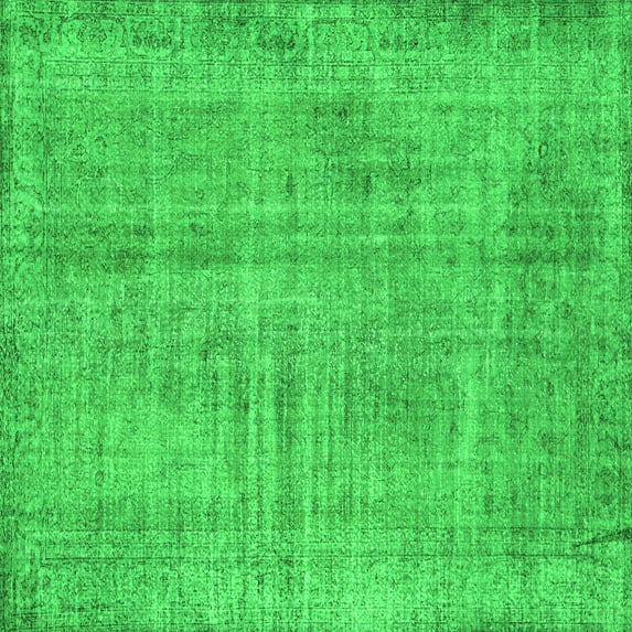 Ahgly Company Indoor Square Persian Green Traditional Area Rugs, 4' Square