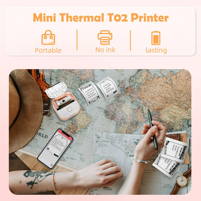 Phomemo T02 Mini imprimante Imprimante portable Autocollant d