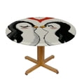 thumbnail image 3 of Orinice Penguins Kissing Heart Round Table Cover Stain Resistant Washable Indoor Outdoor Tablecloth Kitchen Dining Wedding Parties 100% Polyester Fiber 42-46, 3 of 8