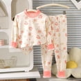 thumbnail image 2 of Hrsba Girls Matching Outfit set,Kids Girls Print Long Sleeve Crew Neck Top and Long Pants Loungewear Set Home Clothes, 2 of 5